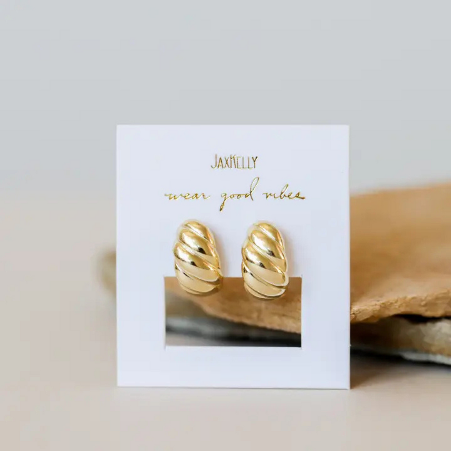 Gold Hoop Swirl Earrings