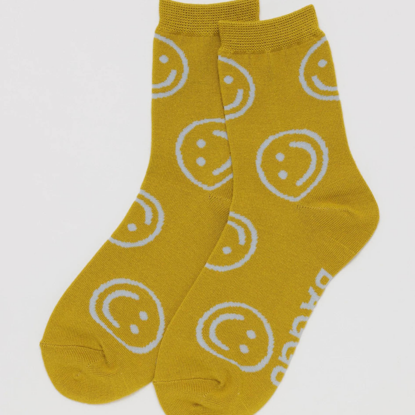 Crew Sock Ochre Happy