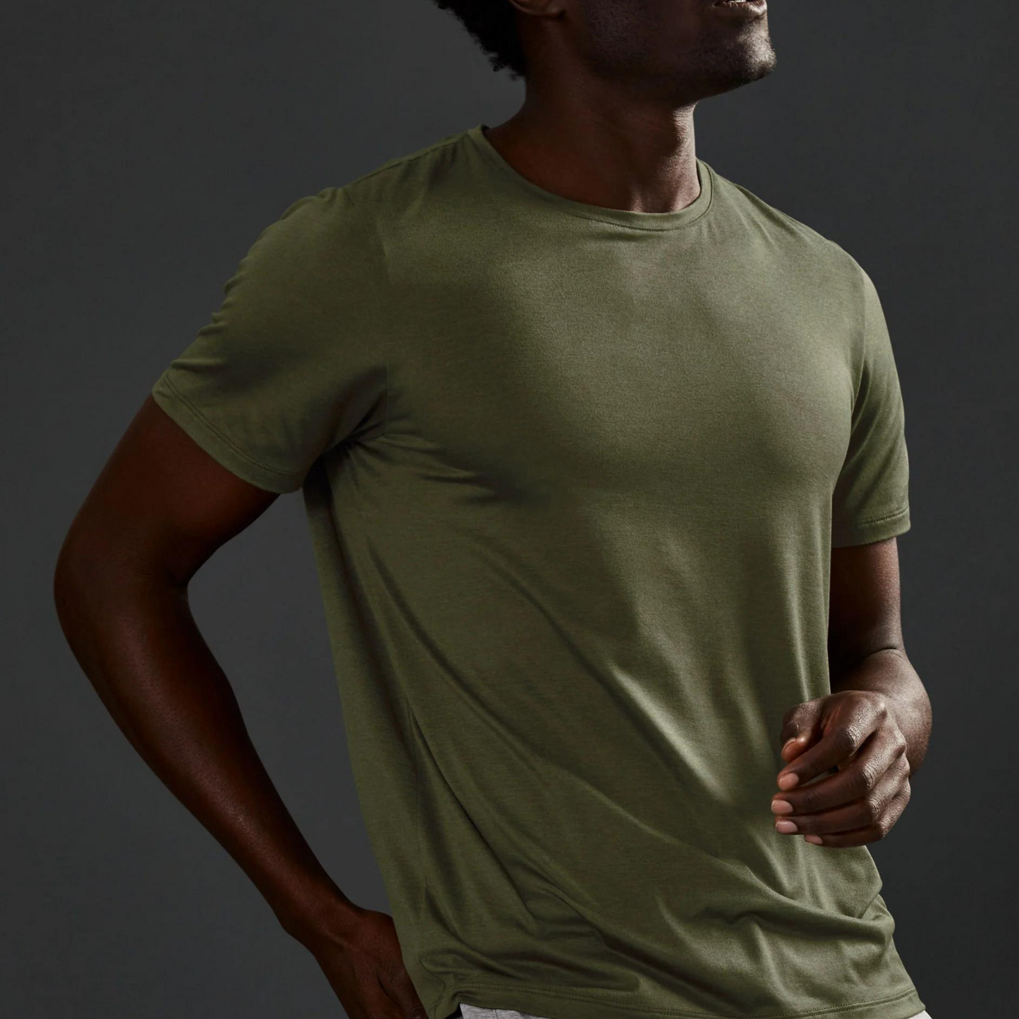 Mens Always Beyond Crew Tee Beyond Olive Heather