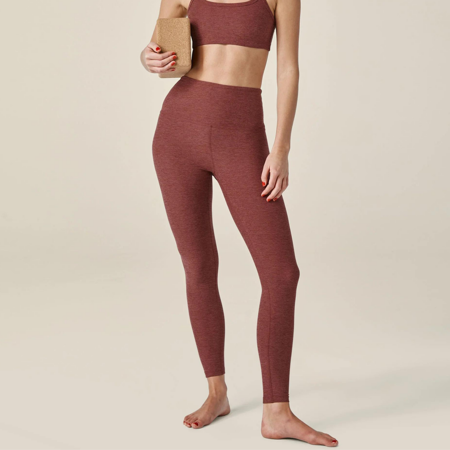 Spacedye High Waist Midi Legging Grape Rose