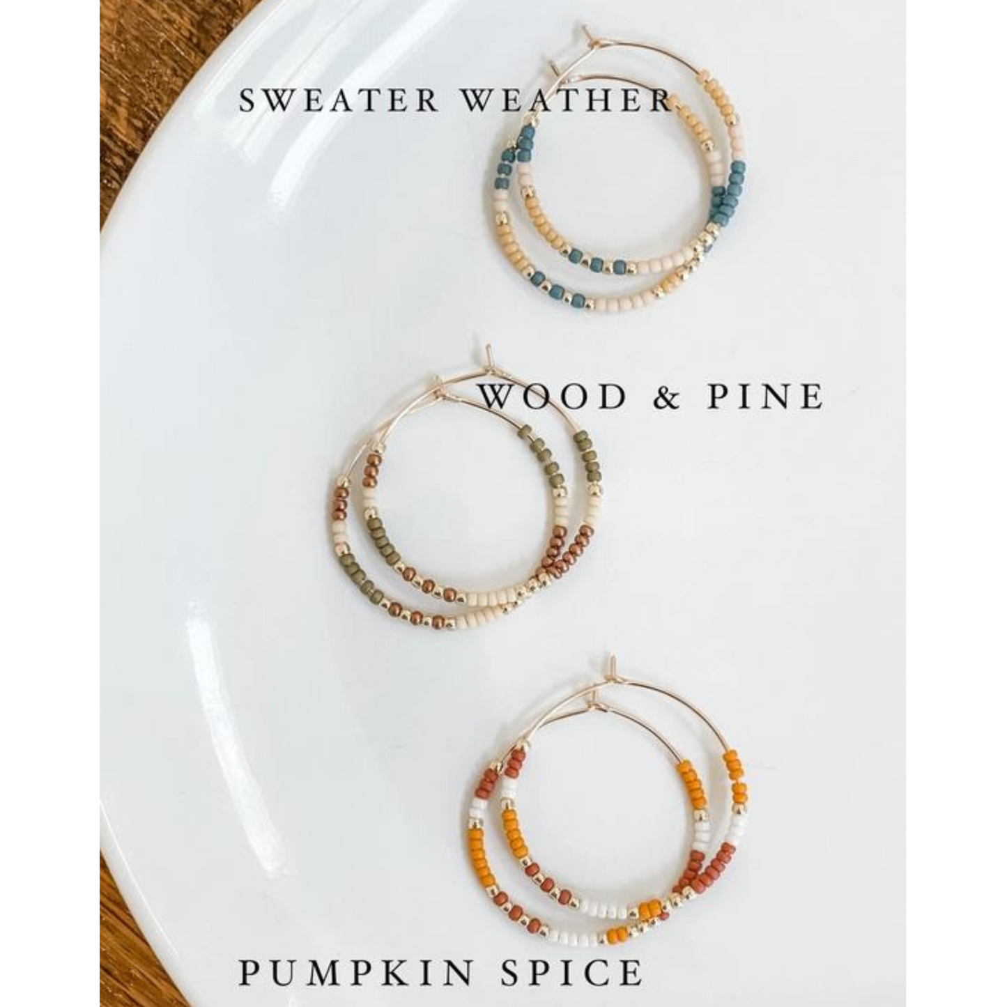 Beaded Hoop Earring - Sweater Weather
