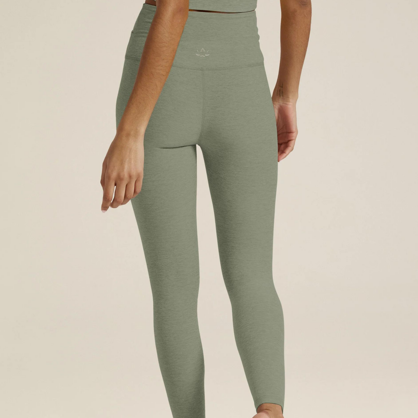 At Your Leisure High Waist Midi Legging Grey Sage