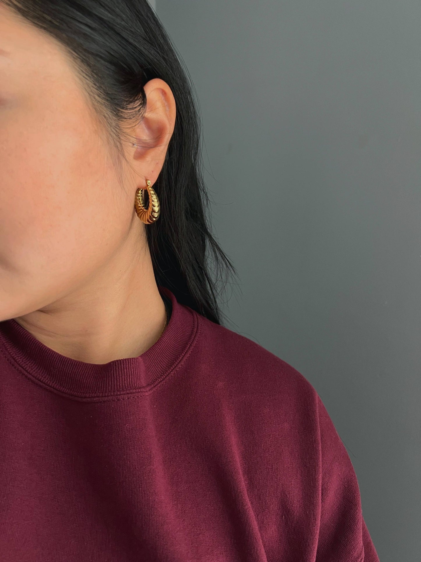 Harper Hoops | Chunky Croissant Hoops