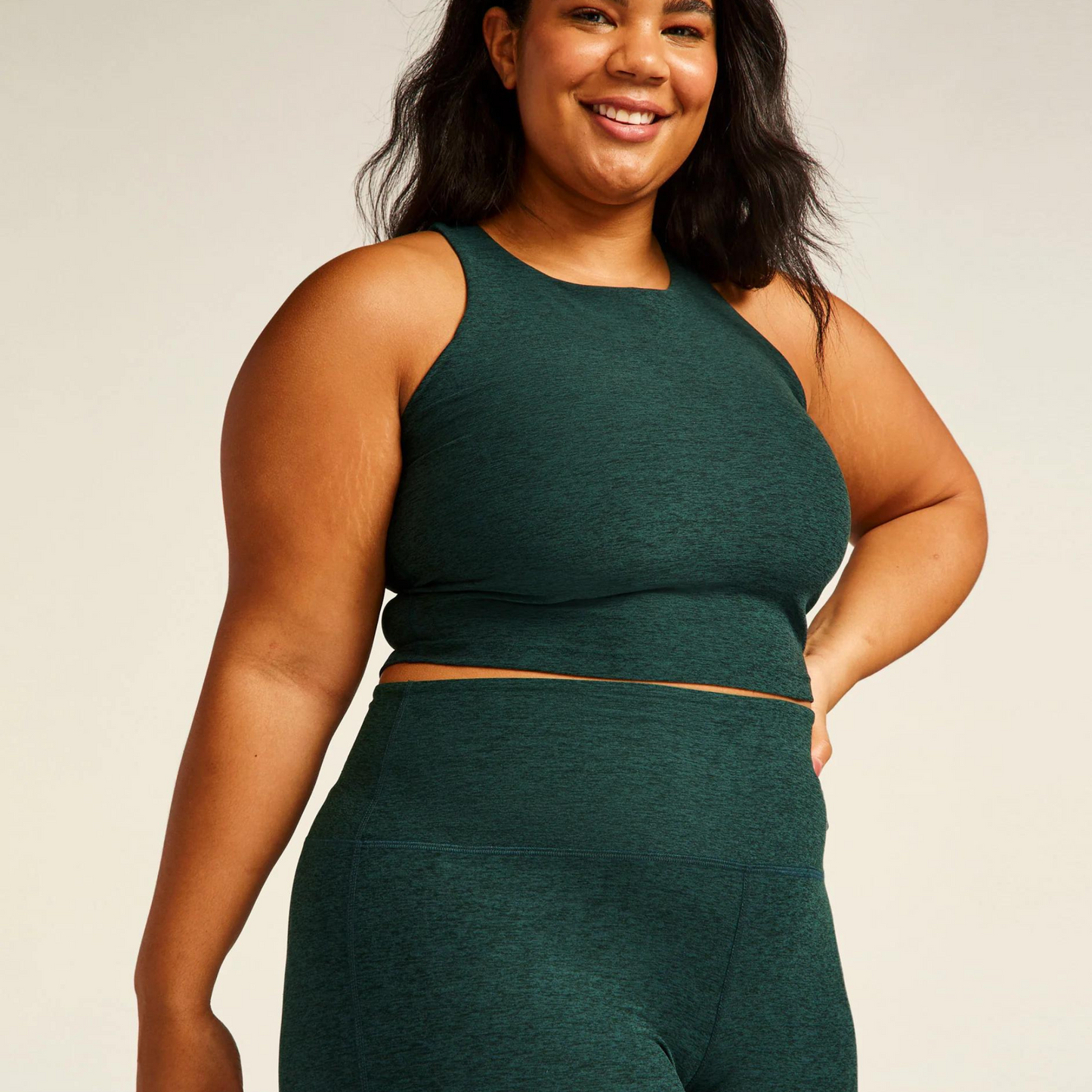 Spacedye Refocus Cropped Tank Midnight Green Heather