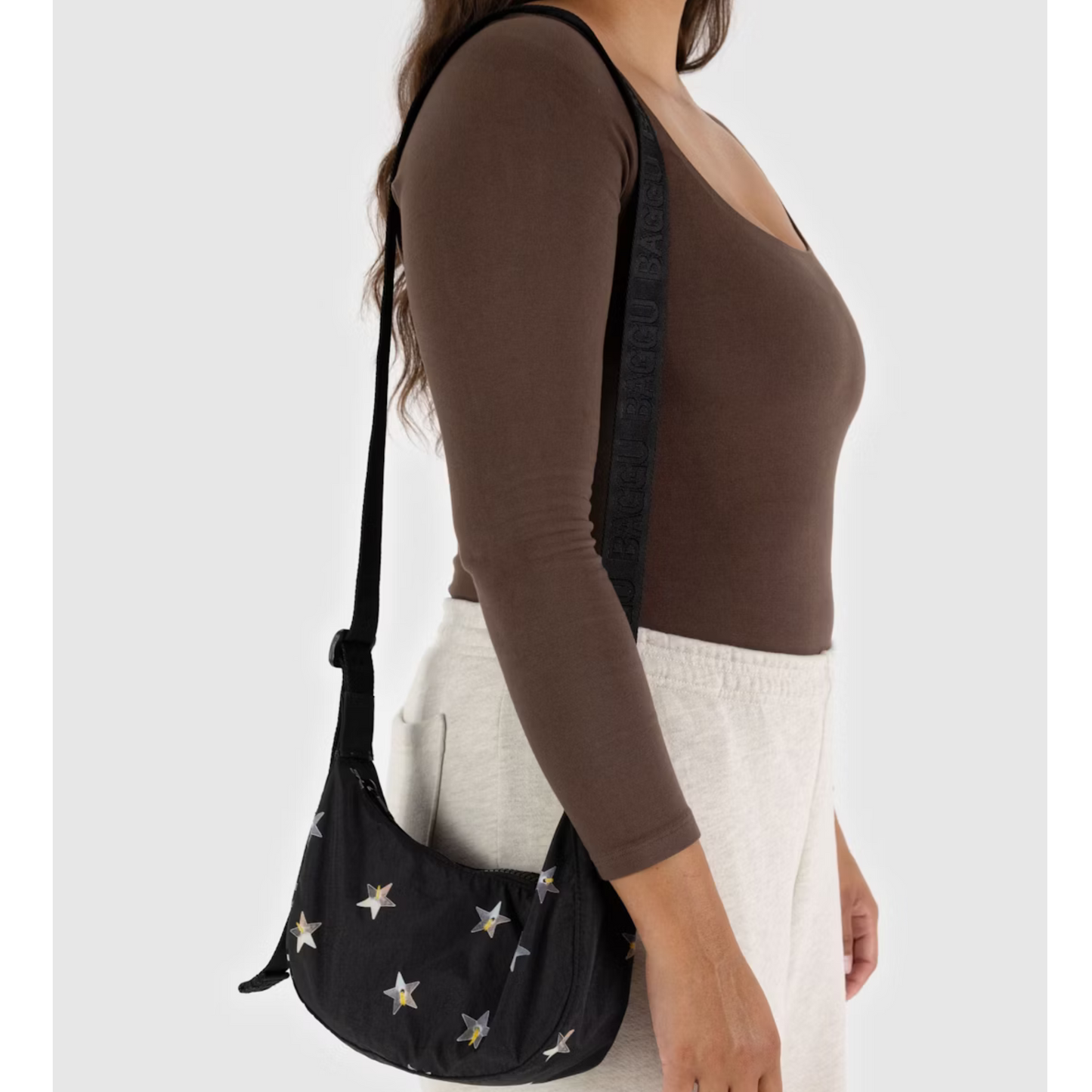Small Nylon Crescent Bag Stars