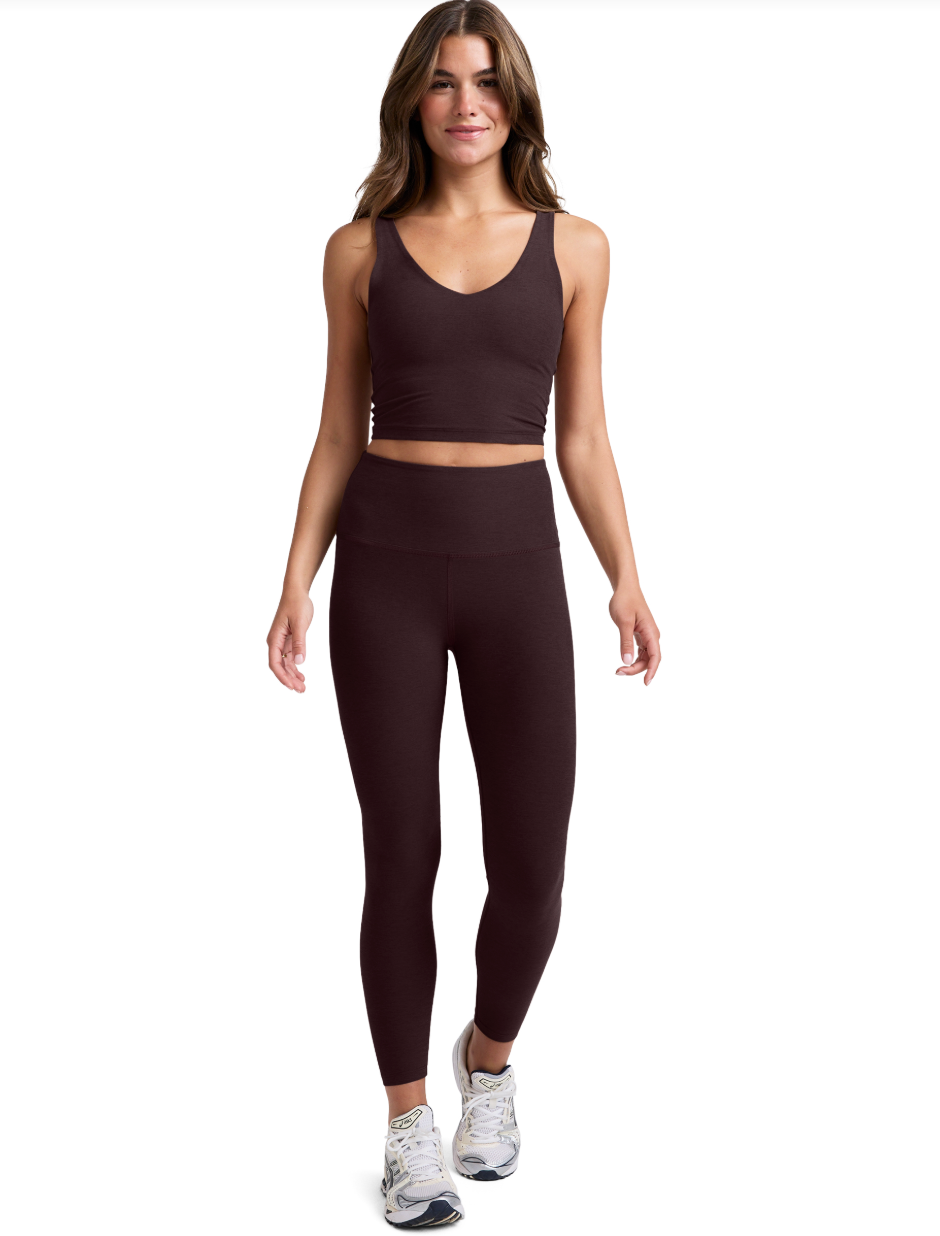 Spacedye Caught in the Midi High Waist Dark Chocolate Heather