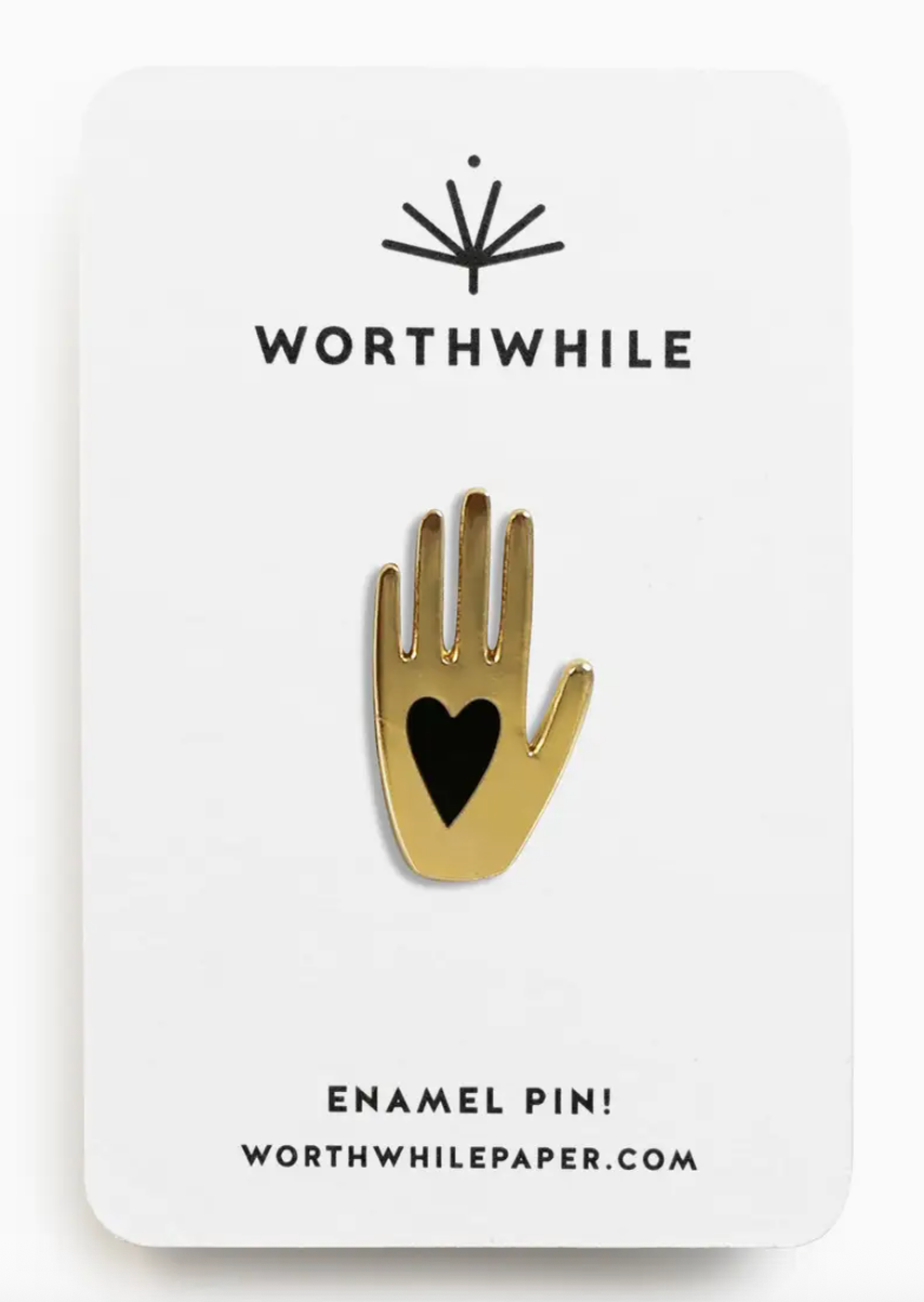 Hand + Heart Enamel Pin