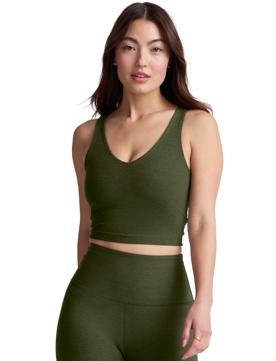 Spacedye Good Day Cropped Tank Army Green Heather