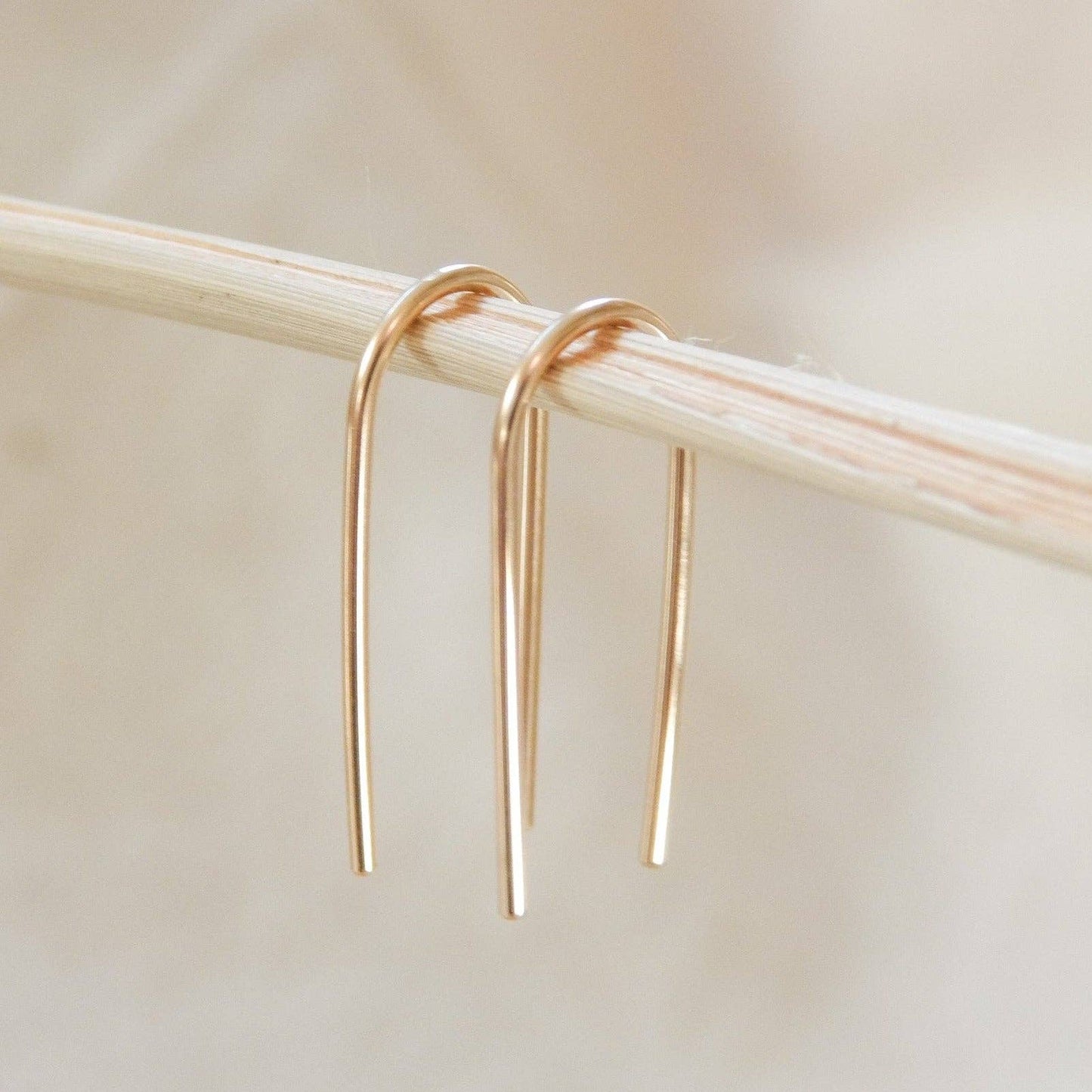 Open Arc Earrings - Minimalist, Hypoallergenic, Waterproof: Gold