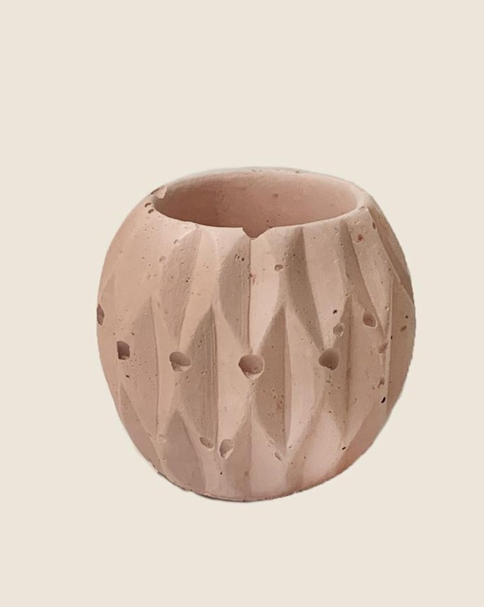 mini handmade geometric planter in pink color