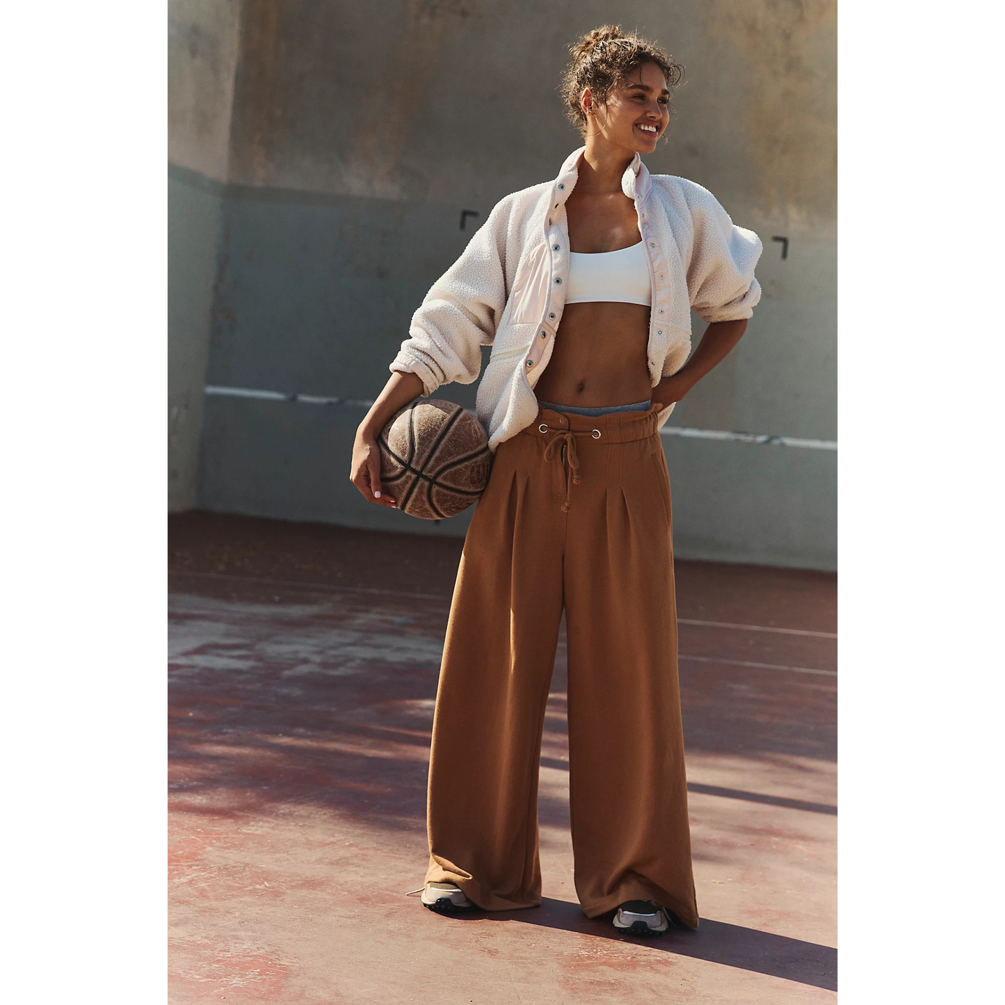 Full Court Wide Leg Pants Camel