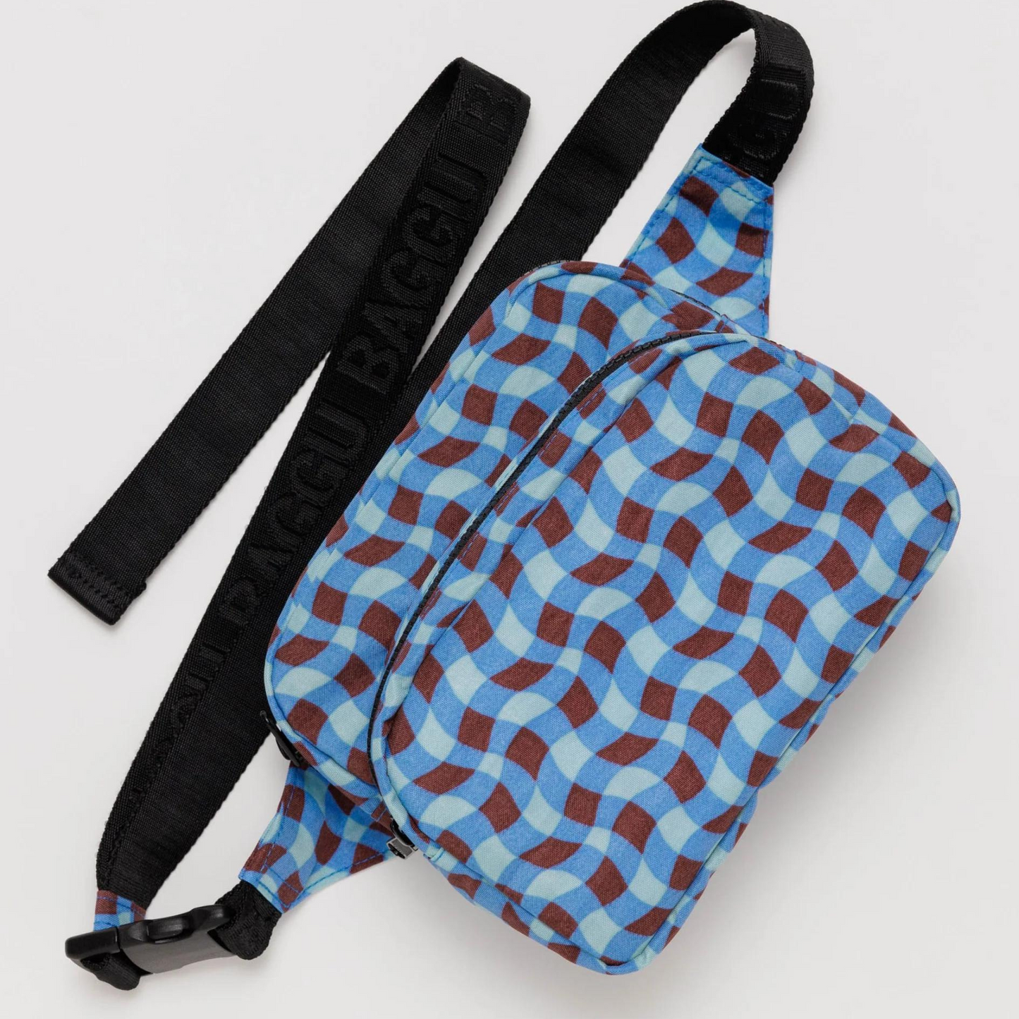 Fanny Pack Wavy Gingham Blue