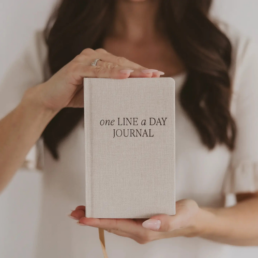 One Line A Day Fabric Journal Tan