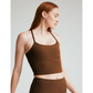 Spacedye Slim Racerback Cropped Tank Bold Mocha Heather