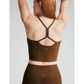 Spacedye Slim Racerback Cropped Tank Bold Mocha Heather