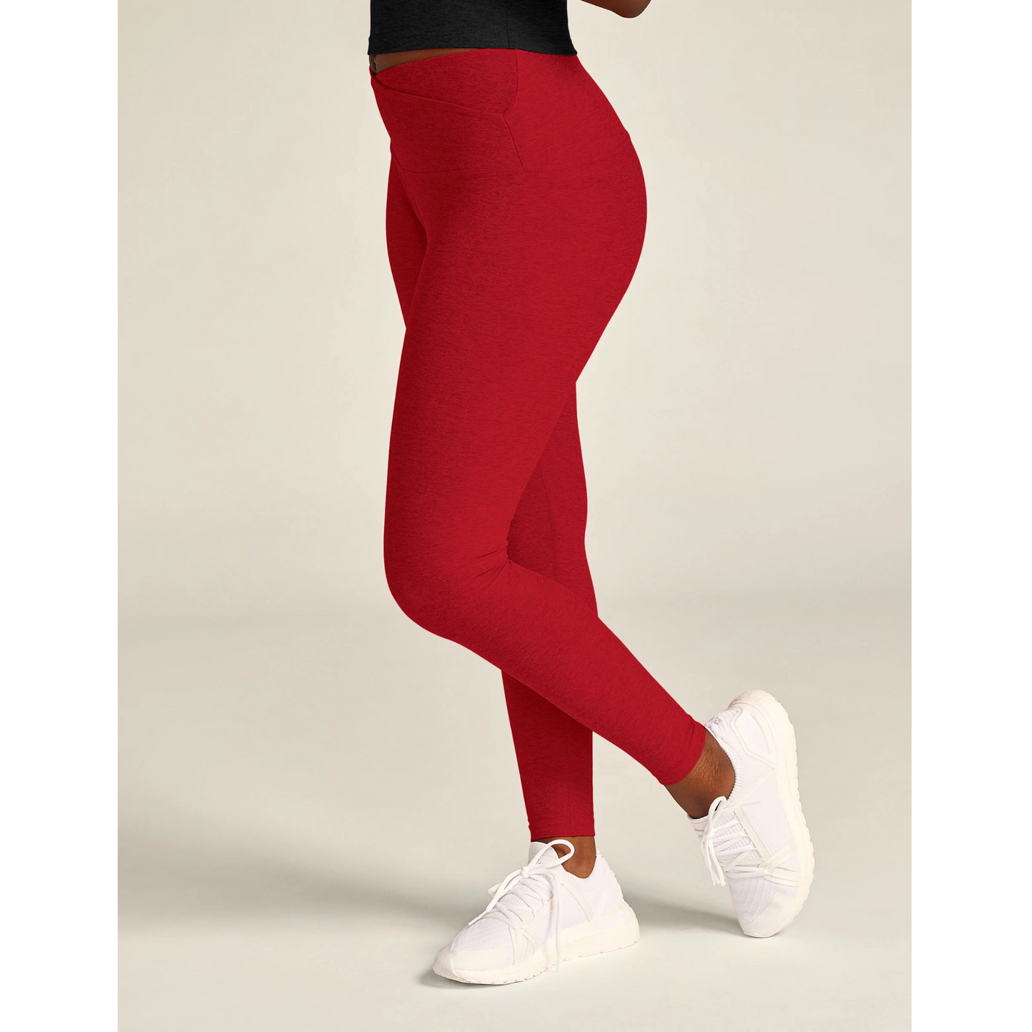 At Your Leisure High Waist Midi Legging Ruby Red Heather