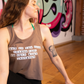 woman in yoga pose with close up of phrase on tank: what if you said thank you to your body instead?