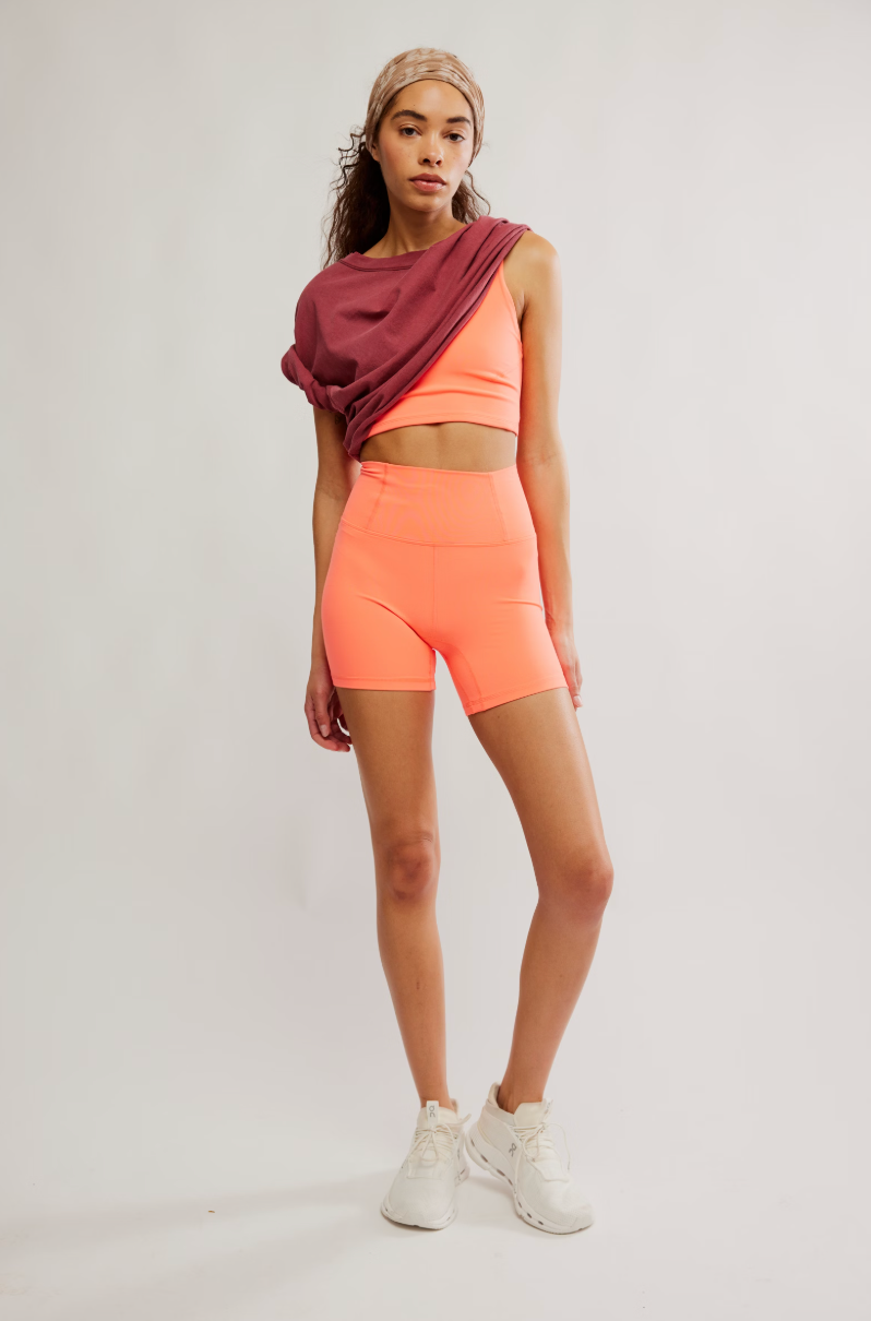 Never Better 5" Bike Short Neon Coral