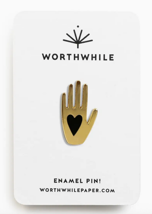 Hand + Heart Enamel Pin