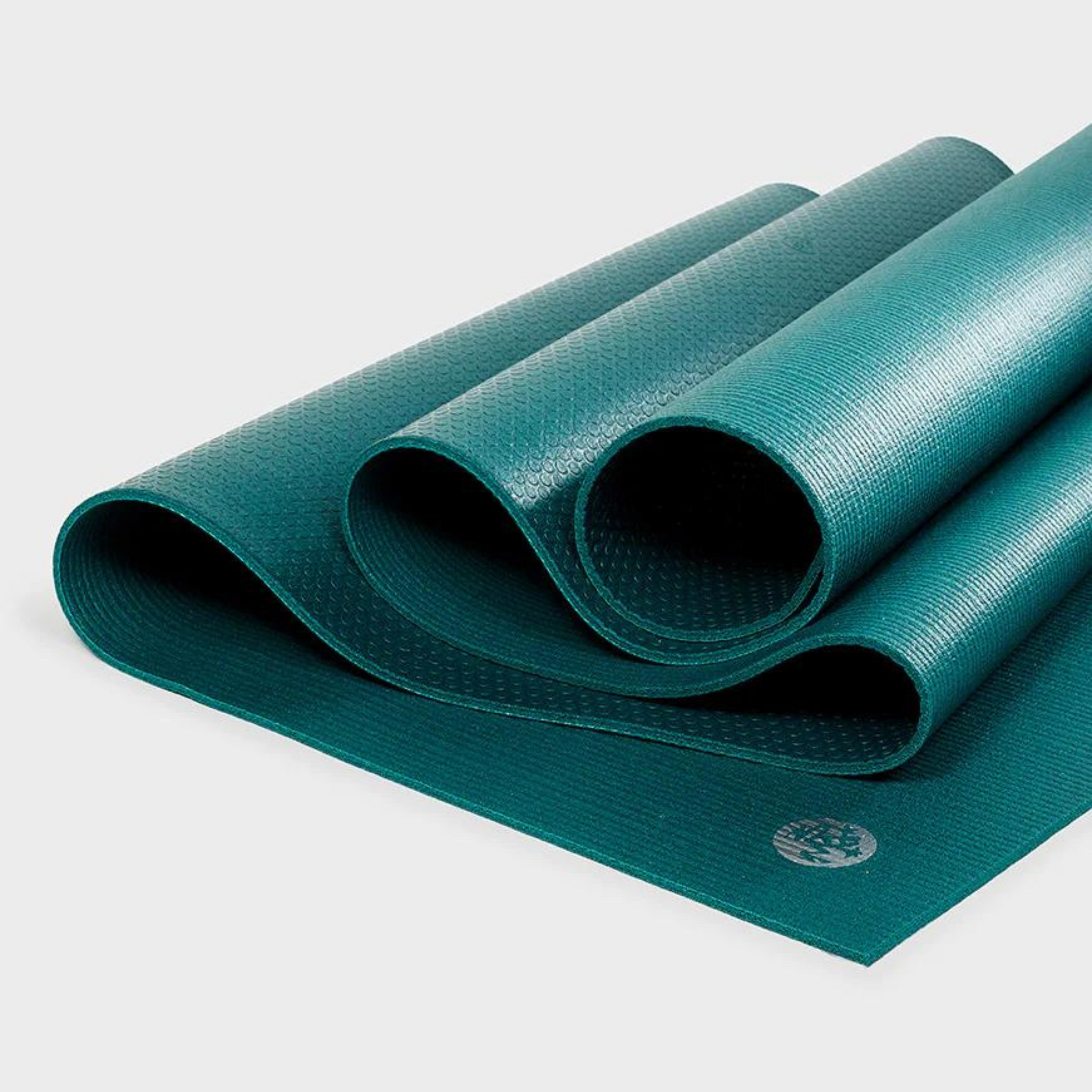 manduka prolite yoga mat folded over in deep seacolor