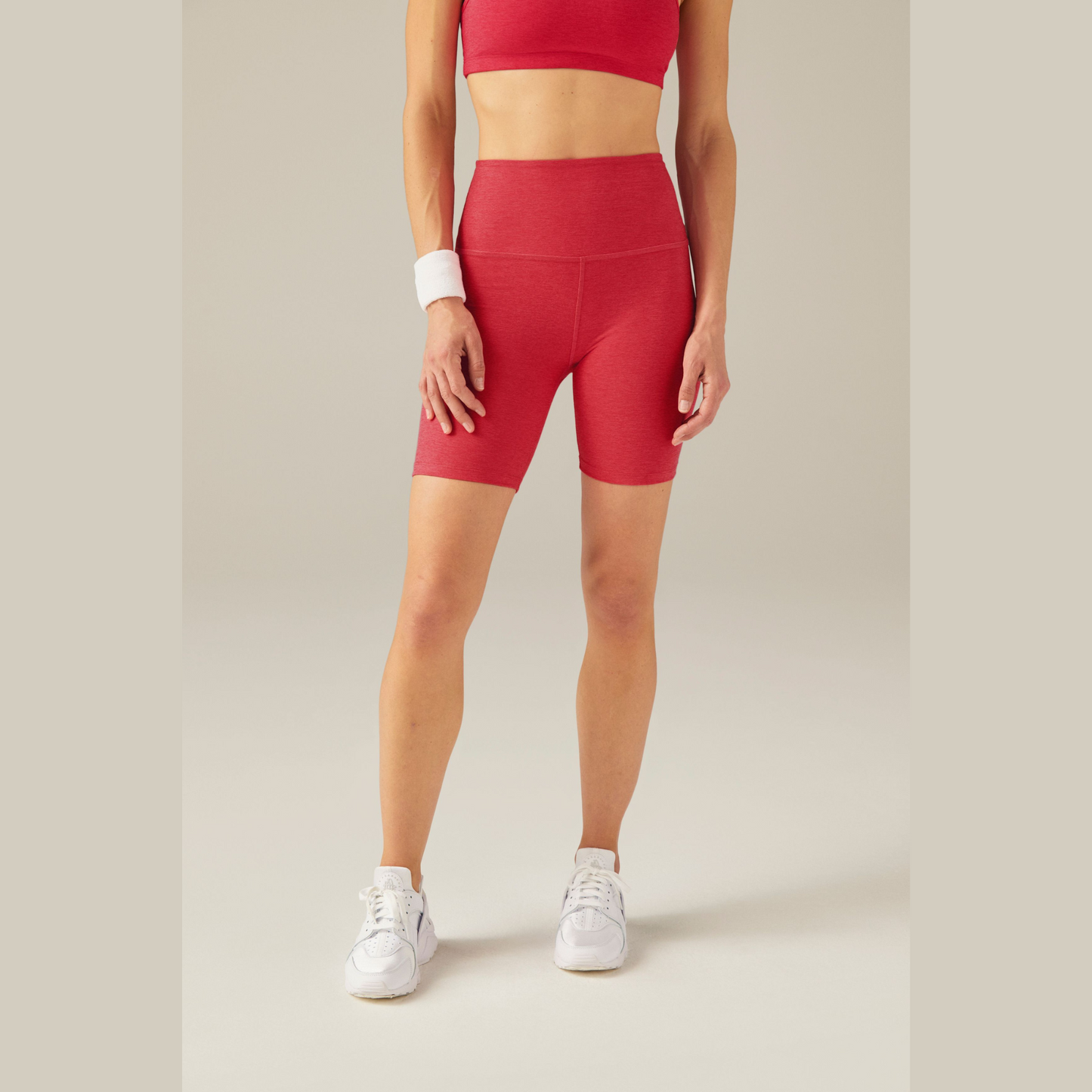 Spacedye High Waist Biker Short Paradise Coral Heather