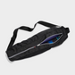 black yoga mat bag with strap and zipper partially open